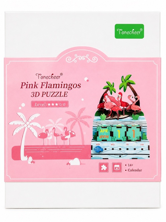 Other - Pink Flamingos 3D Puzzle Calendar